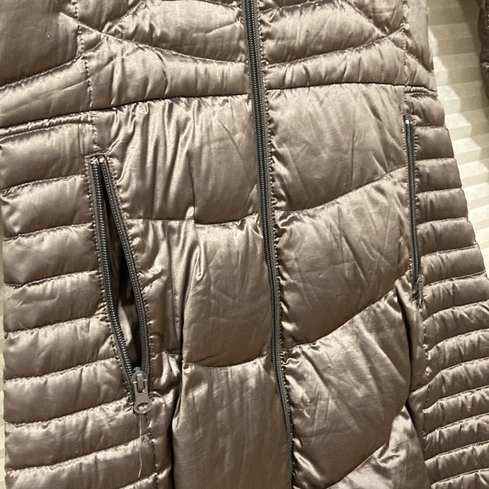 Metallic Silver Thin Puffer Jacket - image 2